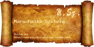 Marschalko Szilvia névjegykártya